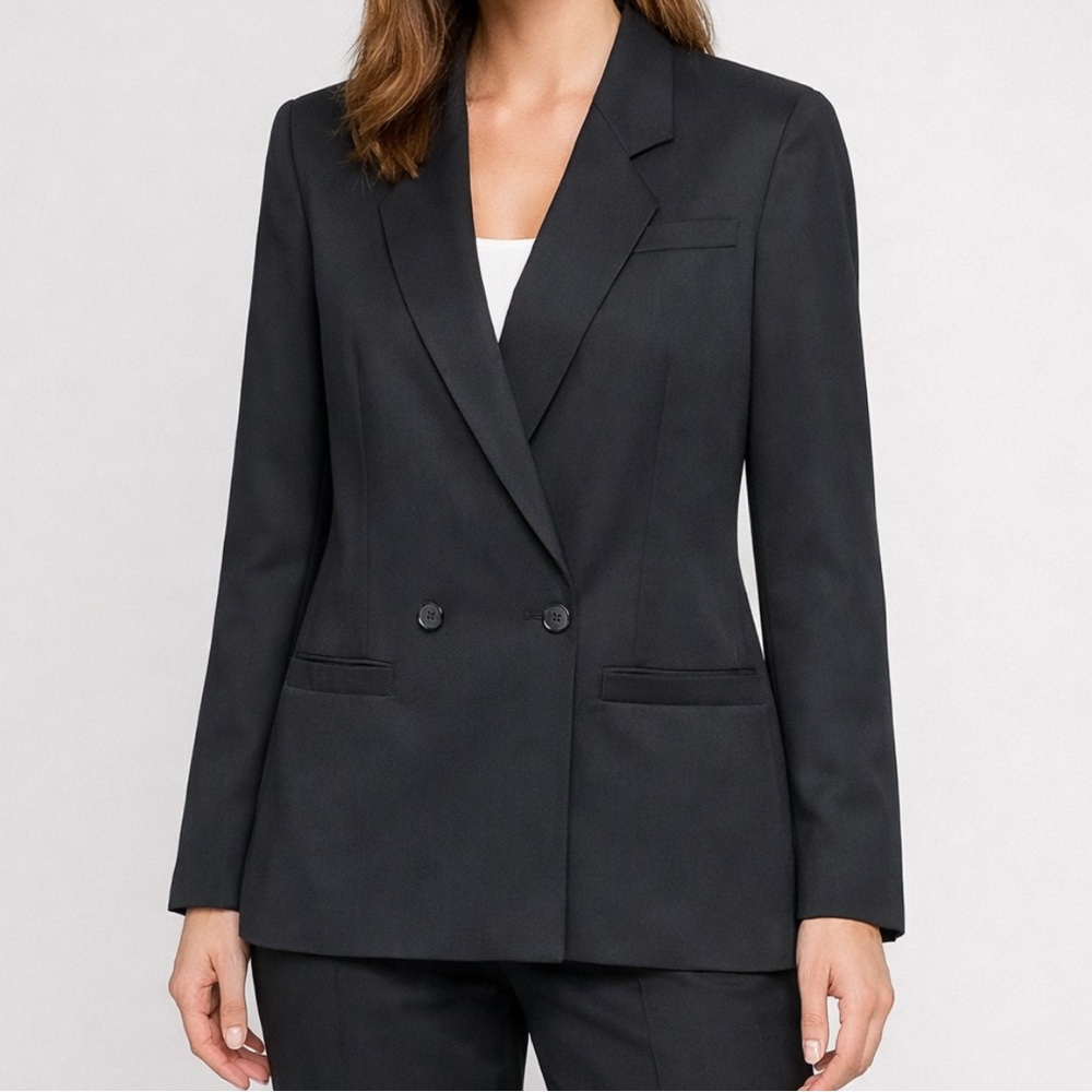 Vintage Pendleton Blazer Womens Black 100% Virgin Wool Double Breasted Medium